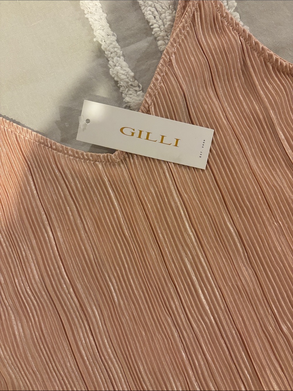 Gilli Light Pink Pleated Spaghetti Strap Camisole - Picture 5 of 5